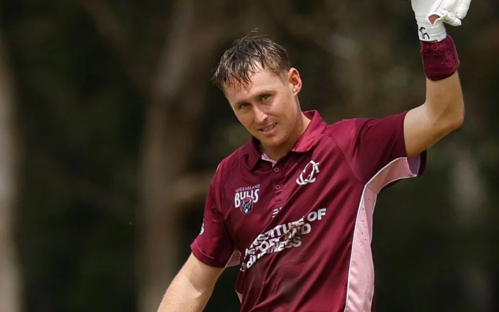 Marnus Labuschagne celebrates his century [Source: @7Cricket/x]