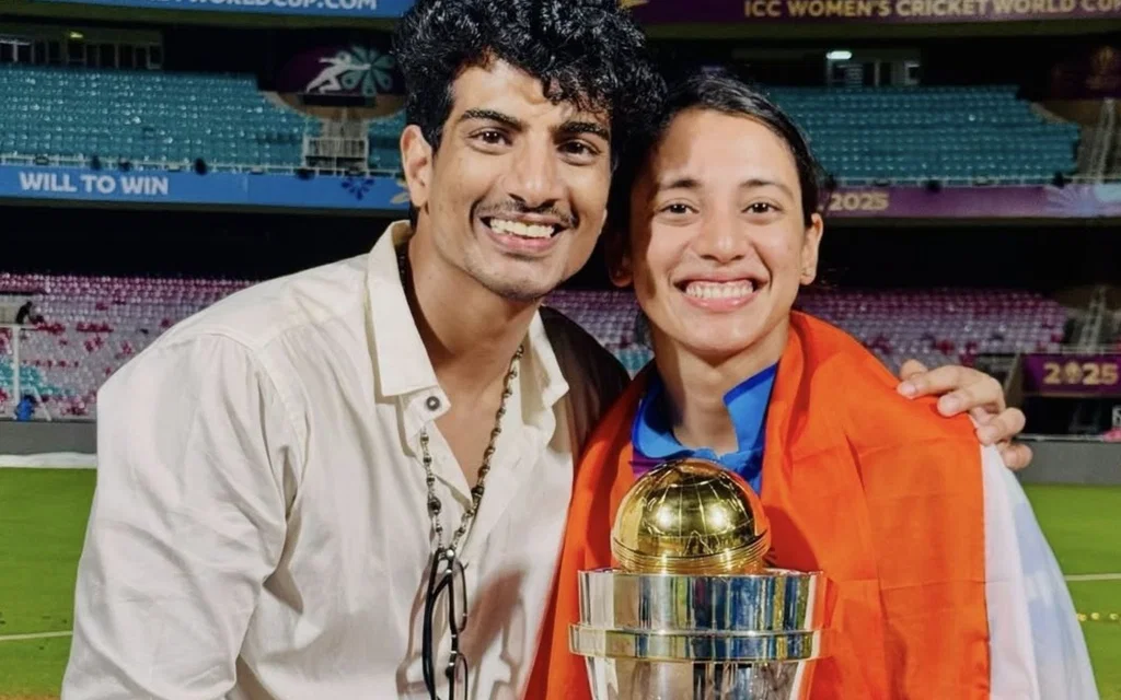 Smriti Mandhana with rumoured partner Palash Muchhal [Source: @CricCrazyJohns/X.com]