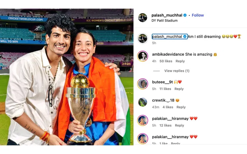 Palash Muchhal's IG post [Source: @palash_muchhal/IG]