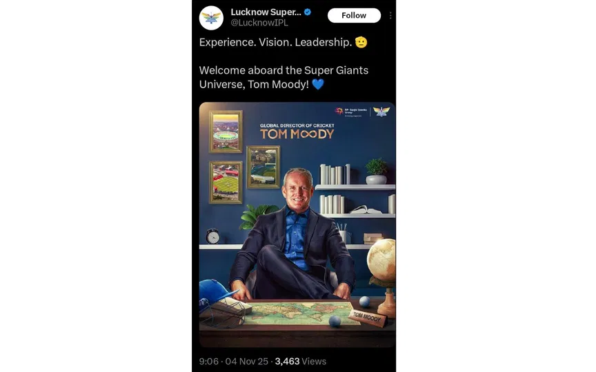 LSG's post (Source: @LucknowIPL/x.com) 