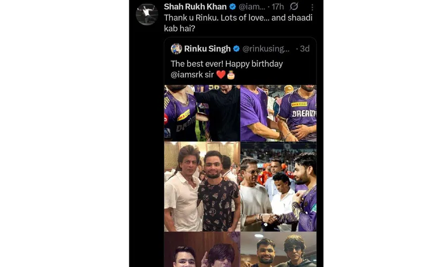 शाहरुख का ट्वीट (स्रोत: @imsrk/x.com)