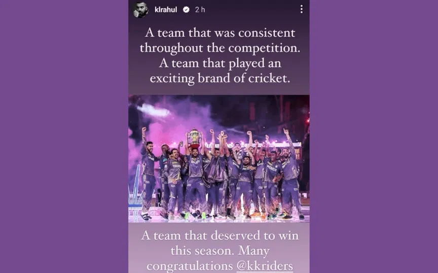 KL Rahul's Instagram story from May 27, 2024 [Source: @mufaddal_vohra/X.com]