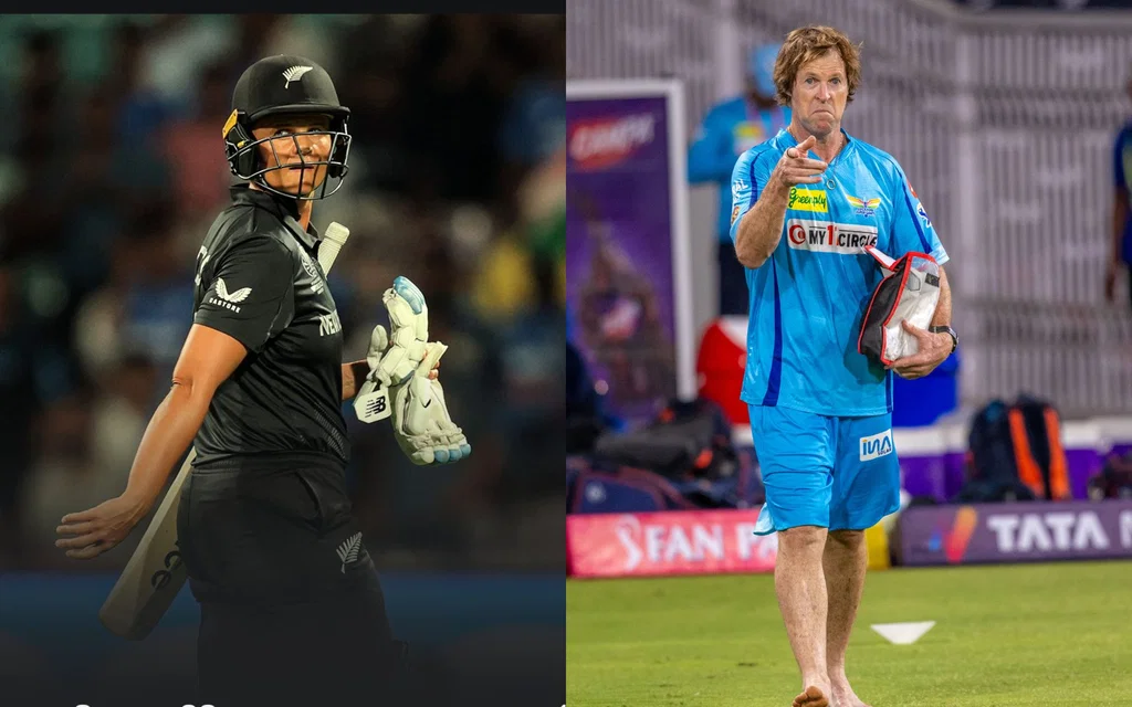 Suzie Bates and Jonty Rhodes [Source: @ESPNcricinfo, @LucknowIPL/X]
