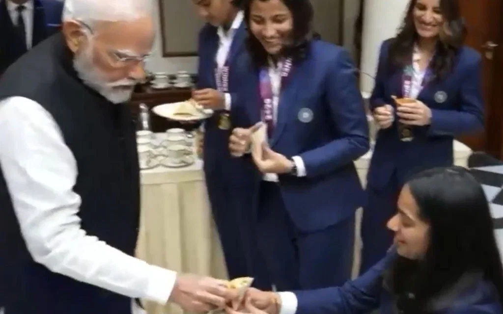 India PM Narendra Modi and Pratika Rawal [Source: @iAnkurSingh/x]