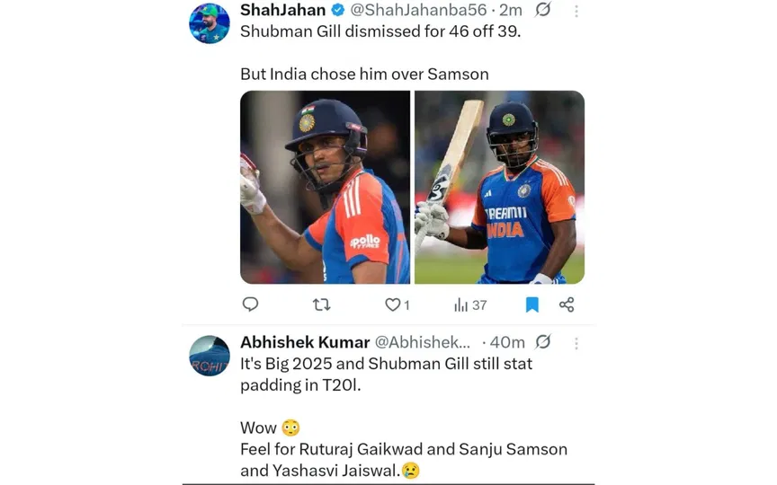 TR on Shubman Gill. [Source - x.com]