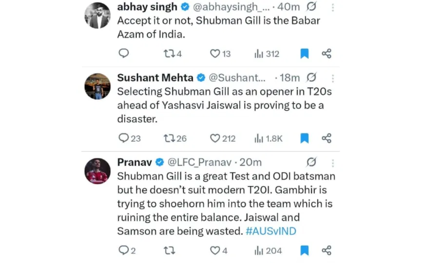 TR on Shubman Gill. [Source - x.com]