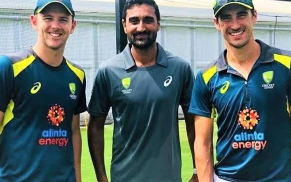 Mohammad Irfan Jr with Australian players (Source:@sohailimrangeo,x.com)