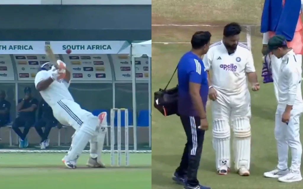 Rishabh Pant was retired hurt in IND-A vs SA-A [Source: @harsh03443/X]