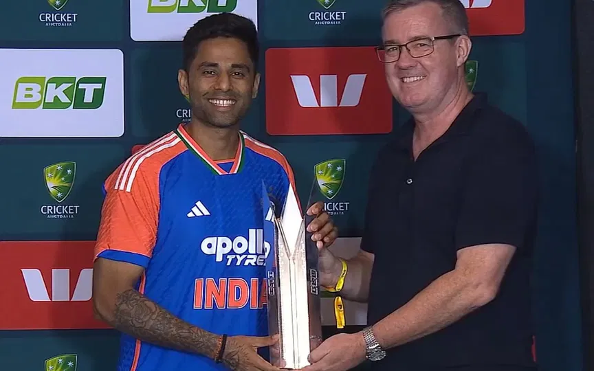 ऑस्ट्रेलिया में भारत की श्रृंखला जीत पर सूर्या की प्रतिक्रिया [Source: @CricCrazyJohns/X.com]