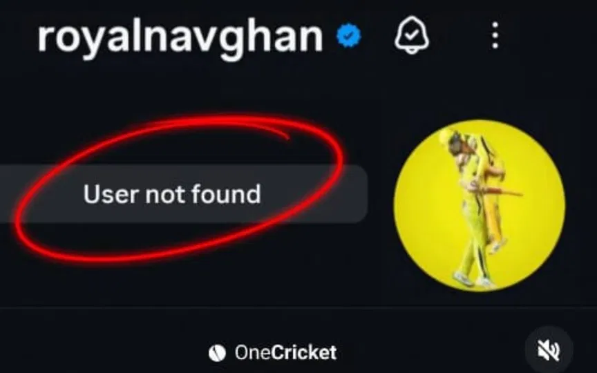 Ravindra Jadeja Instagram account not found (Source:@OneCricket)