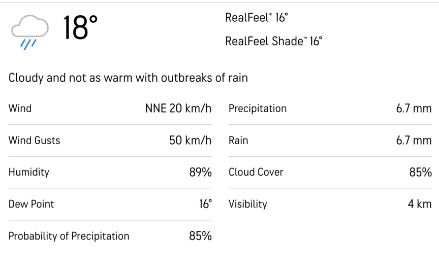 Nelson weather report for Monday afternoon [Source: AccuWeather]
