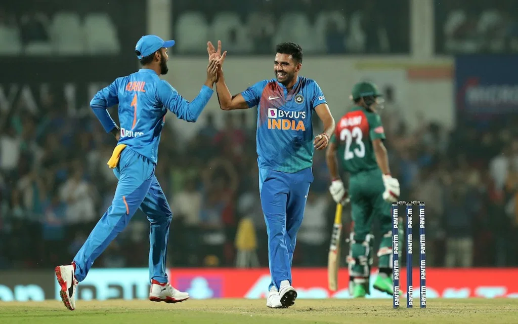 Deepak Chahar took 6-7 against Bangladesh [Source: @BCCI/x]
