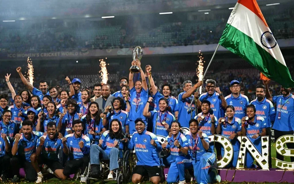 Indian team after World Cup win (Source: AFP)