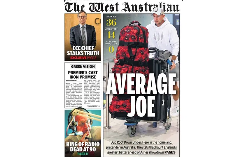 West Australian newspaper front page [Source: @cric_blog/X.com]