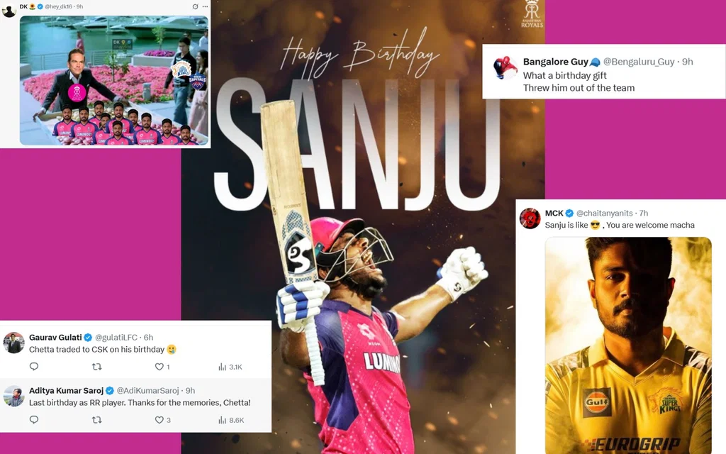 Sanju Samson's birthday wish trolled by netizens [Source: Screengrabs]