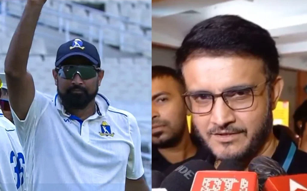Mohammed Shami and Sourav Ganguly [Source: @mufaddal_vohra, @PTI_news/x]