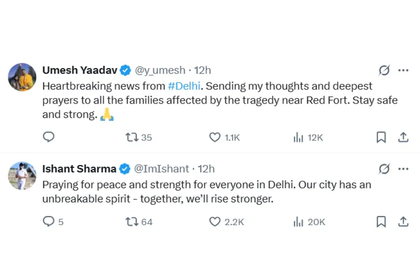 Tweets from cricketers [Source: Screengrab]