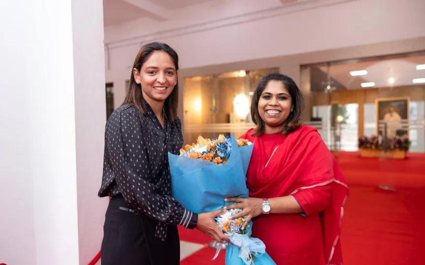 Women's ODI World Cup-winning Captain Harmanpreet Kaur felicitated at Chennai school