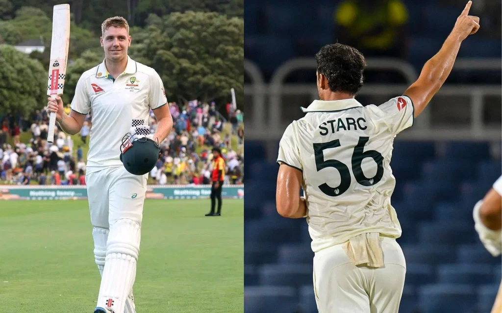 Cameron Green and Mitchell Starc shine in Sheffield Shield [Source: X/@Smithian_here, @HardCricketpix]