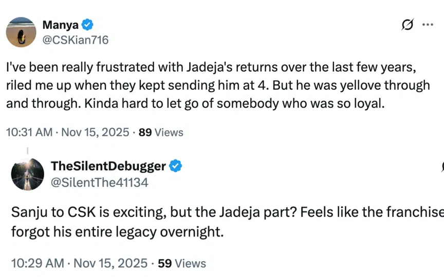 Fan tweets [Source: @CSKian716, @SilentThe41134/X.com]