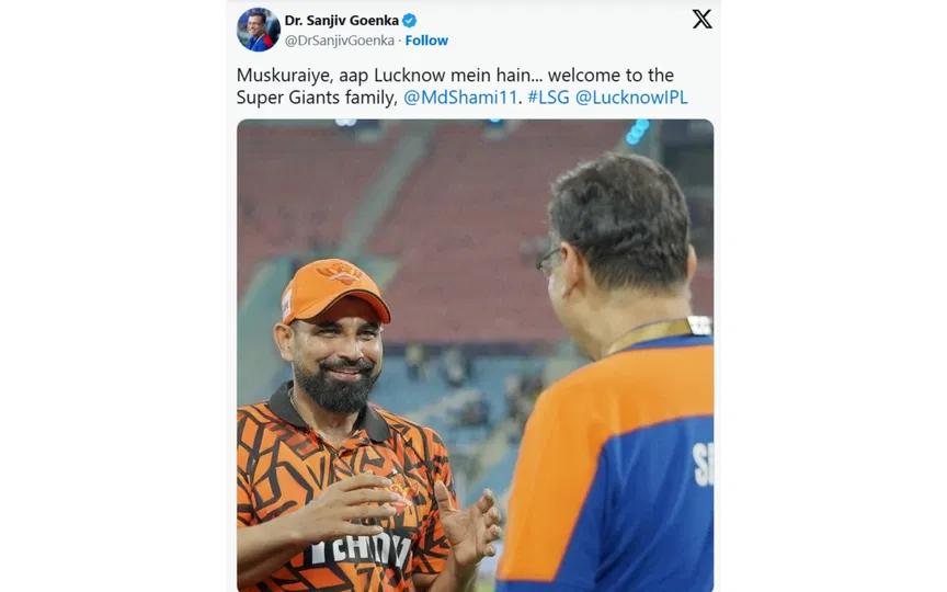 Sanjiv Goenka's tweet! [Source: Screengrab]

