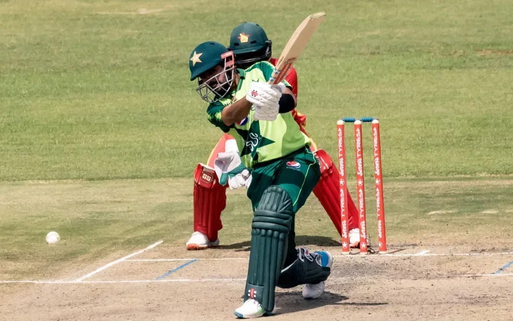 Babar in action vs Zimbabwe [Source: AFP Photo]
