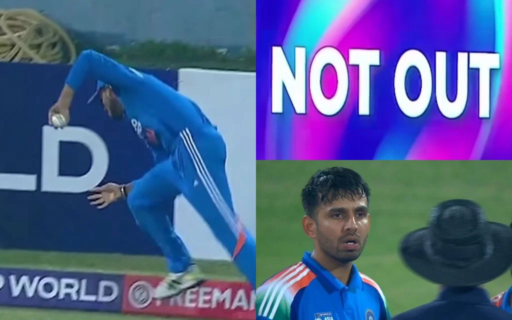 Nehal Wadhera's catch vs Pak A. [Source - @sonyliv/x.com]