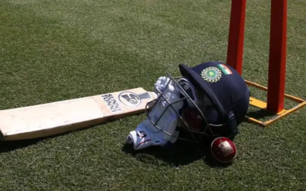 Manipur batter adjudged out for hitting the ball twice [Source: @KingofBalaB/x]