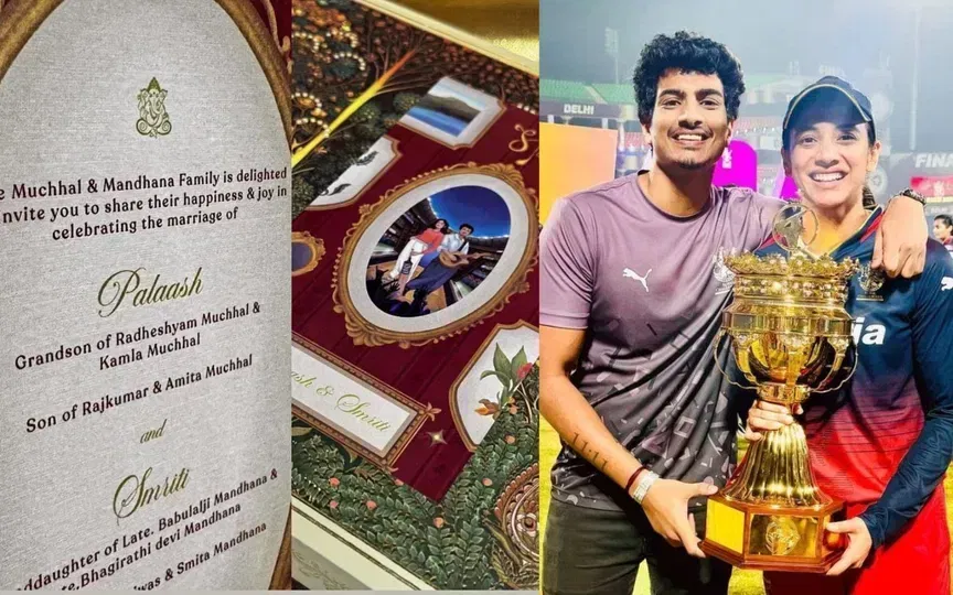 Smriti Mandhana and Palaash Muchhal's wedding invitation goes viral (X.com/@Imchauhan28)