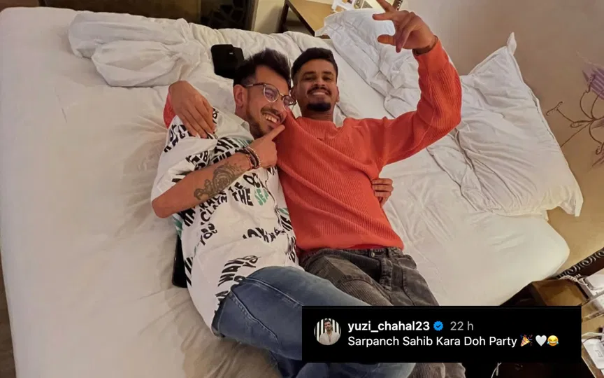 Chahal calls Shreyas Iyer 'Sarpanch Sahib' as PBKS stars reconnect before IPL auction