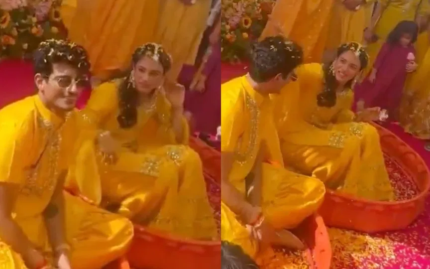 Smriti Mandhana and  Palash Muchhal (Source:@BaklolCricker,x.com)