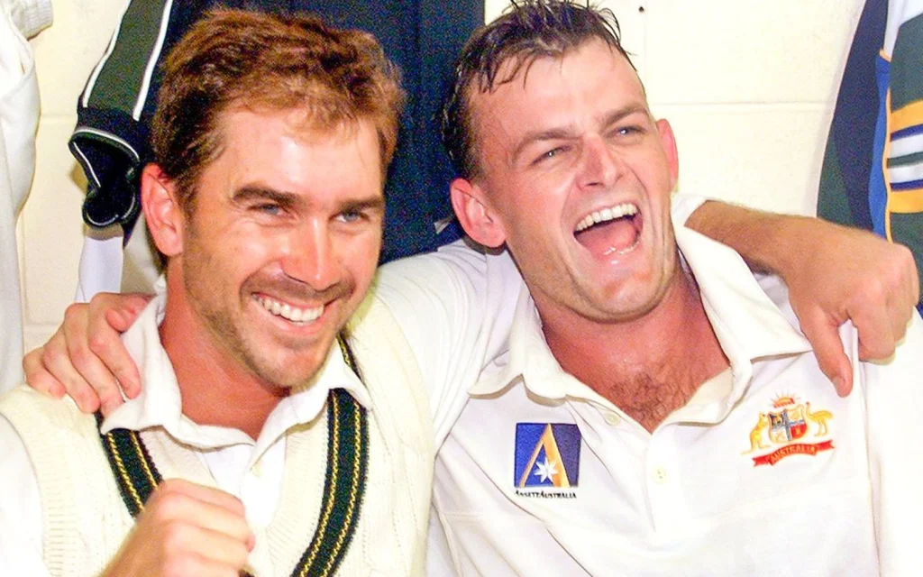 Adam Gilchrist with Justin Langer [Source: @ICC/x]