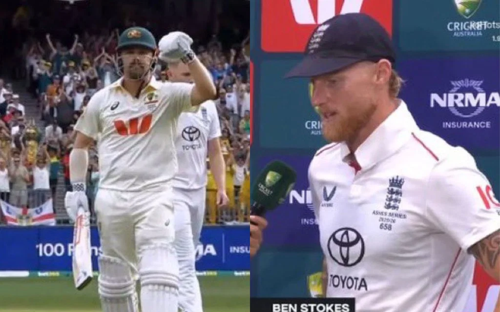 Travis Head and Ben Stokes [Source: @mufaddal_vohra/x]