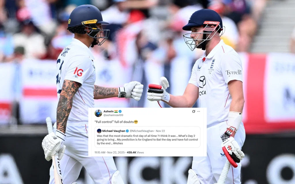 Ashwin takes a dig at Vaughan (Source: @TheBarmyArmy/x.com, @ashwinravi99/x.com)