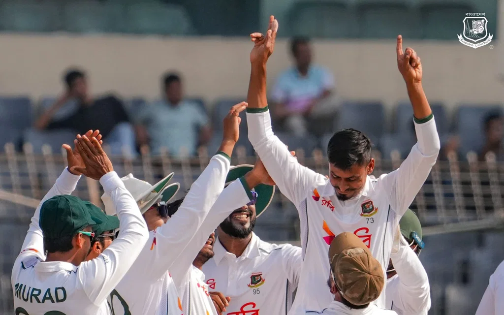 Taijul Islam's record-breaking moment [Source: X/@BCBtigers]