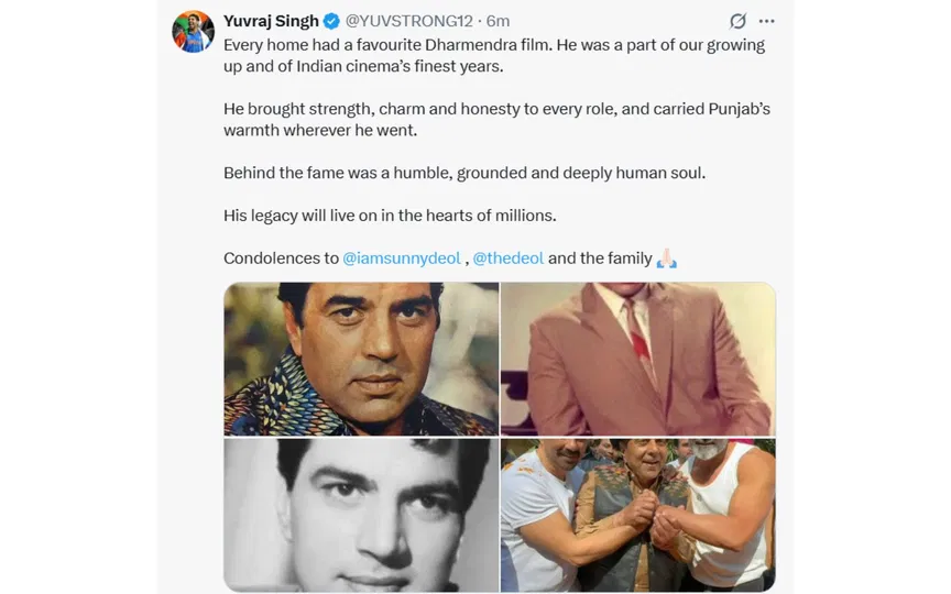Yuvraj Singh's tweet [Source: Screengrab]