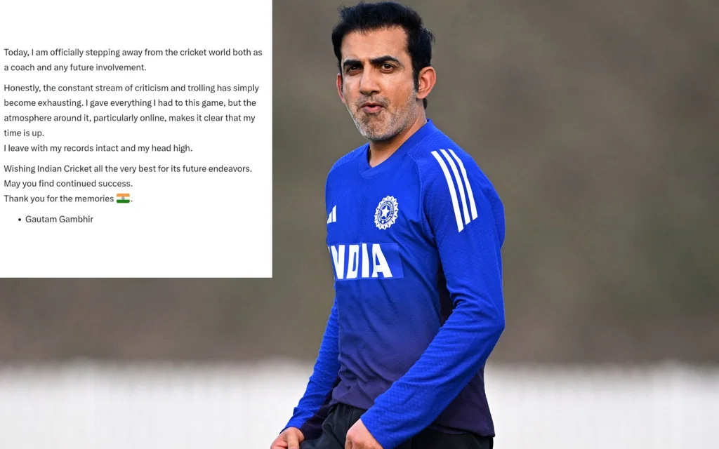 Social media claim of Gautam Gambhir resigning (Source: AFP & X.com: @pathak_vasu)