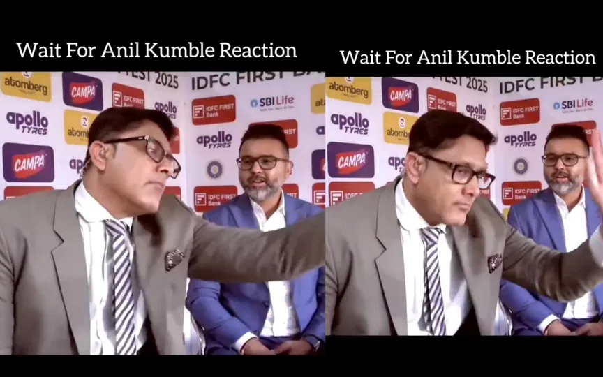 Anil Kumble's reaction after KL Rahul wicket (Source:@RarshitHana,x.com)