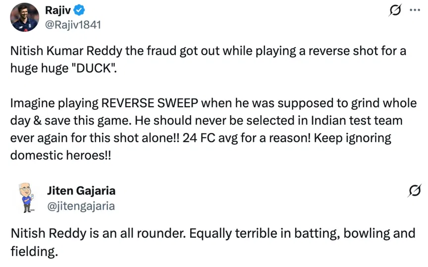 Fan tweets [Source: @Rajiv1841, @jitengajaria/X.com]