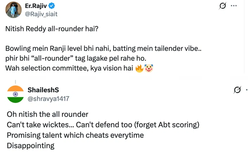 Fan tweets [Source: @Rajiv_siait, @shravya1417/X.com]