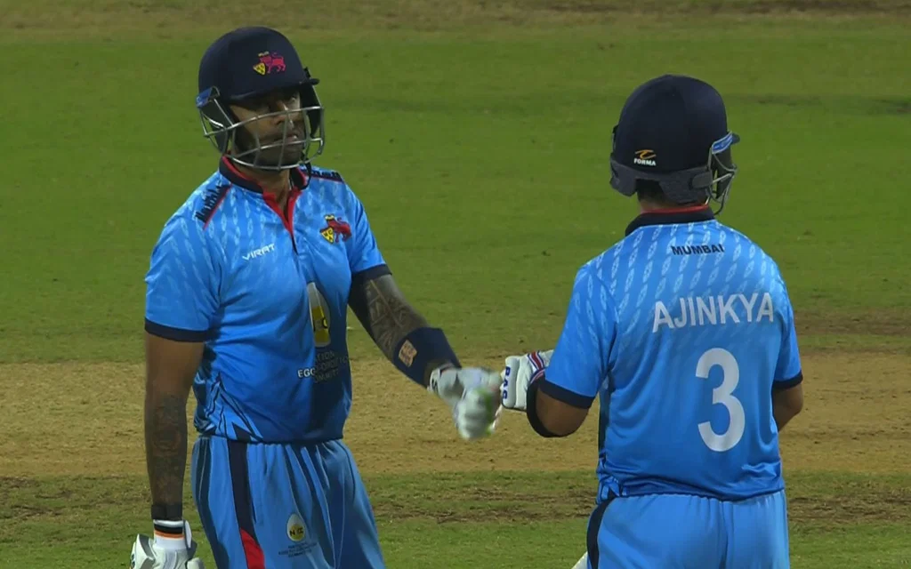 Suryakumar Yadav and Ajinkya Rahane [Source: @BCCIdomestic/x]