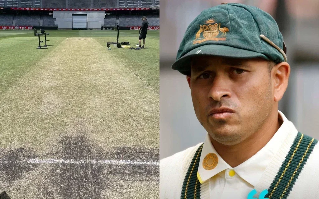 The Perth pitch and Usman Khawaja [Source: @codecricketau/X.com]