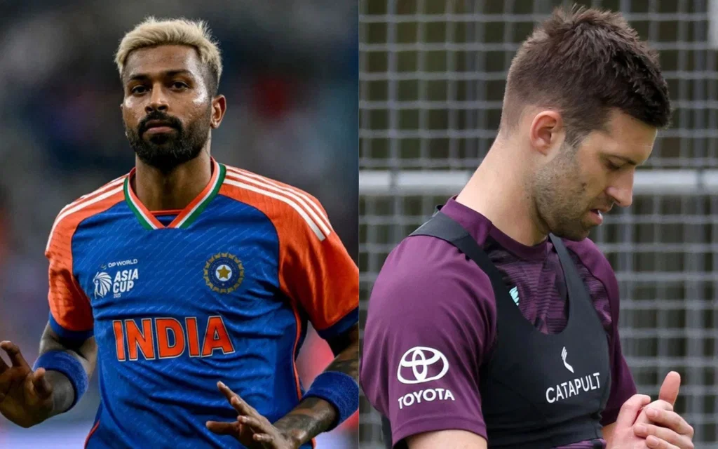 Hardik Pandya and Mark Wood [Source: AFP]