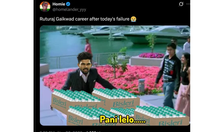 Tweets after Ruturaj Gaikwad's wicket (Source:@@homelander_yyy,x.com)