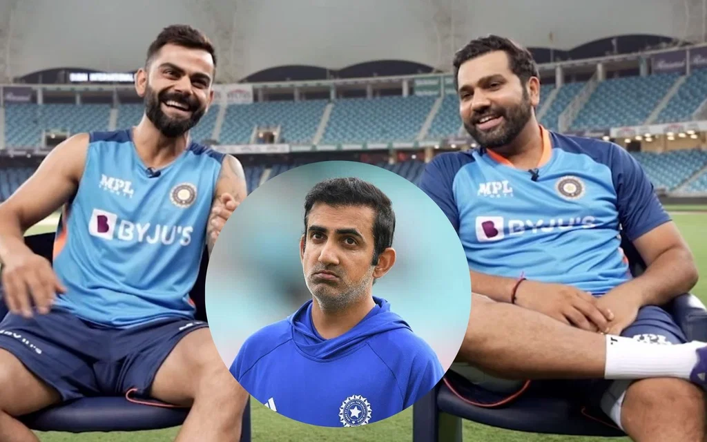 Rohit Sharma, Virat Kohli and Gautam Gambhir [Source: @CricCrazyJohns/X.com]