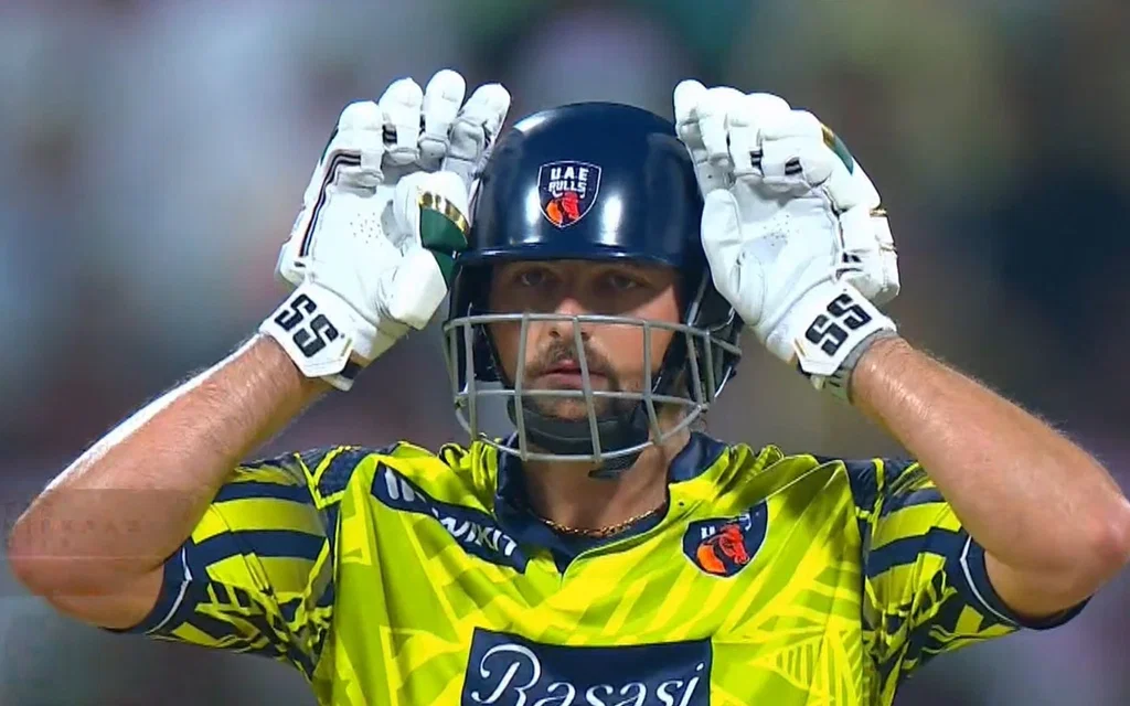 Tim David celebrating for UAE Bulls [Source: @theDakshRajput_/X]