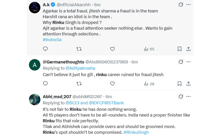 Tweets from users [Source: Screengrab]