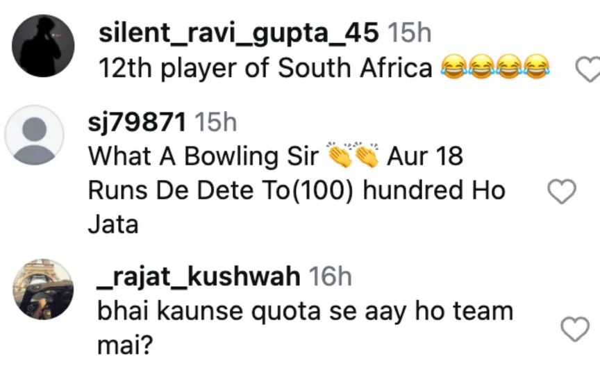 Instagram comments of Prasidh Krishan [Source: @skiddyy/IG]