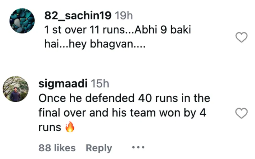 Instagram comments of Prasidh Krishan [Source: @skiddyy/IG]