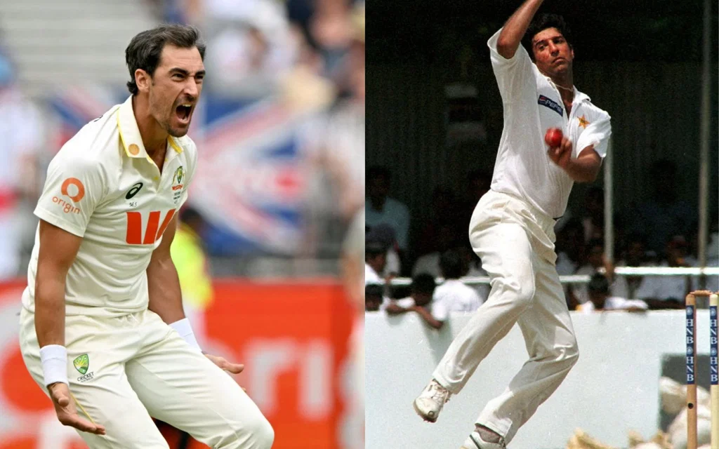 Starc vs Akram in Tests [source: AFP Photo]
